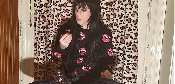  Smoking goth girl after a long day behind the scene pt2 HD